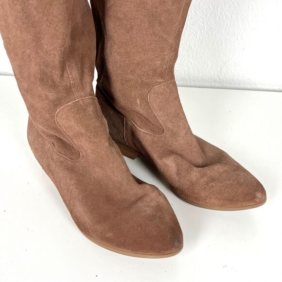 Schutz Brown Suede Mid-Calf Boots - Picture 5 of 10